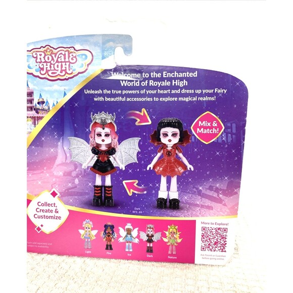 Royale High Dark Fairy 3" Mini Doll & Accessories 2024 Pink 9 Mix Match Fashions - Picture 6 of 9